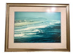 Large Vintage Framed South Beach Miami Florida 1966 Photograph Signed 40×31″