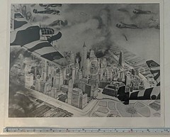 VTG George Fulmer 8×10 B&W Photo WW2 Poster style ART War Plane Bomber COA