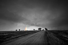 Black and White Photography Print – Picture of Colorful Rainbow in Rural Kansas