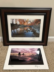 Set of Signed Photography 11 x 14 Matted, One Framed, Seashore and Lake Scene