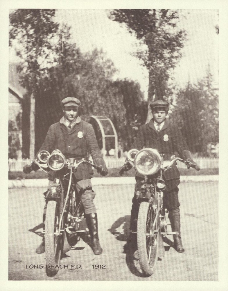 LONG BEACH POLICE DEPT 1912 INDIAN MOTORCYCLE 2 Riders Photo Print #1428 11″x14″
