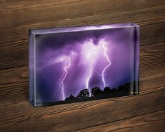 Lightning photography print purple nature picture weather wall art photo decor