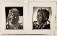 Vtg Apache Native American Elder Women Portraits Camp Verde Arizona 16×20 Blk&Wh