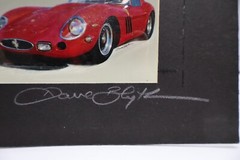 FERRARI 250 GTO PHOTO OF ORIGINAL ARTWORK BY DAVE BLYTH SIGNED BY ARTIST