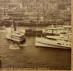 Antique John S Johnston ‘NEW YORK East River from BROOKLYN BRIDGE’ Photograph