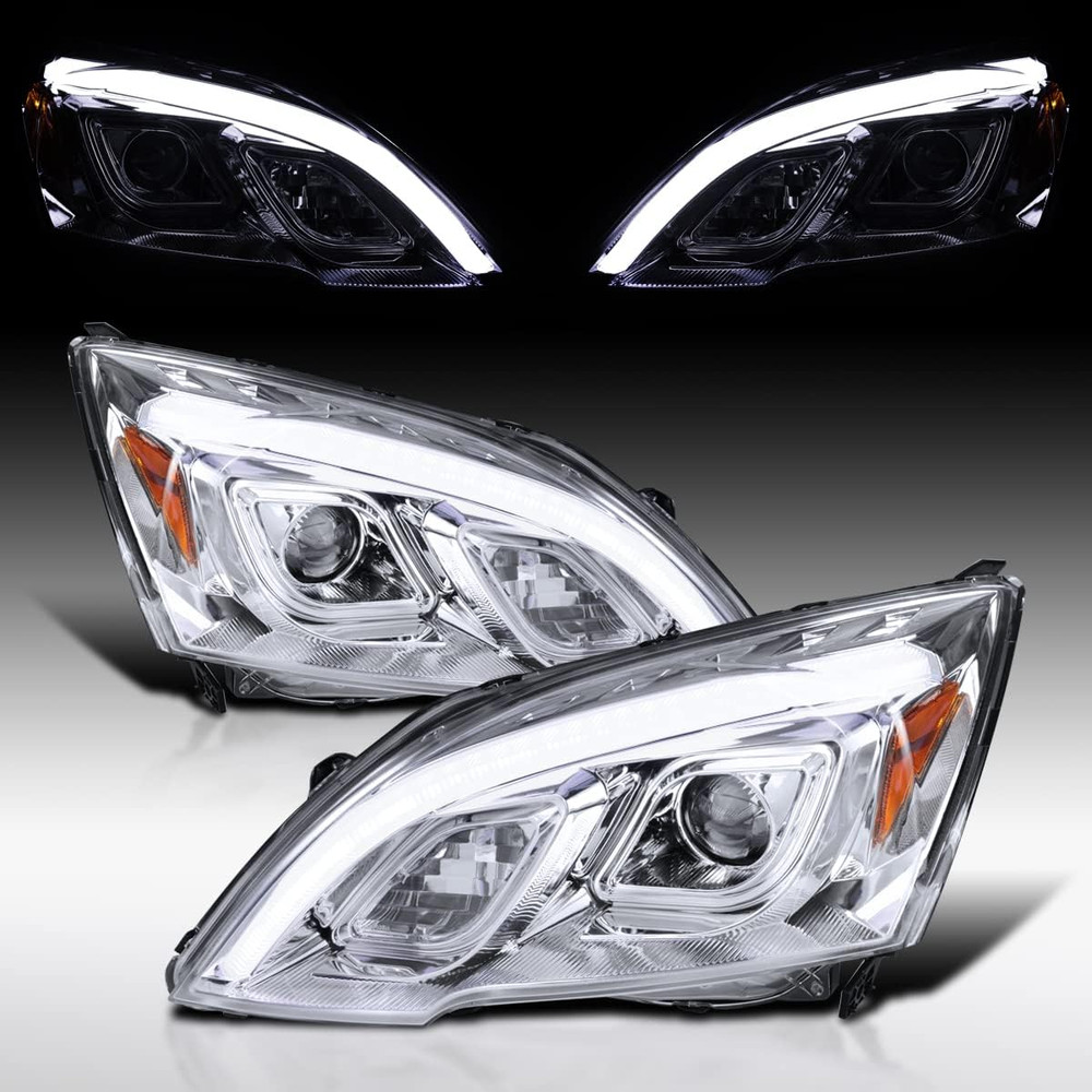 Compatible with 2007-2011 Honda CR-V, Left + Right Pair Headlamps Assembly, JDM