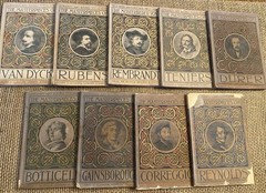 Antique Lot Of 9 Gowans Art Books: The Masterpieces Of Van Dyck 1906 + 8 Others