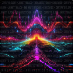 Digital Image Photo Wallpaper Background Art, Psychedelic Synthwave Color Wave