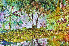 Photo of Tahitian lagoon. 24″x16″x.75″ photo on canvas and mounted by D M Haub.