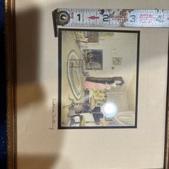 Wallace Nutting WINDING AN OLD TALL CLOCK, 1913 signed & frame Color Photo 8.5×7