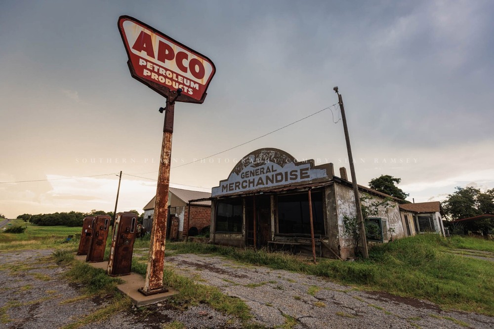 Gas Station Photography Print | Abandoned Picture | Oklahoma Wall Art