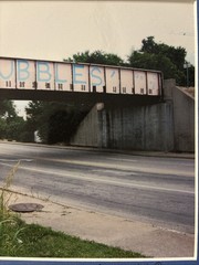 Kevin Greene Signed Framed Photograph Bubbles Railroad Overpass Graffiti Art