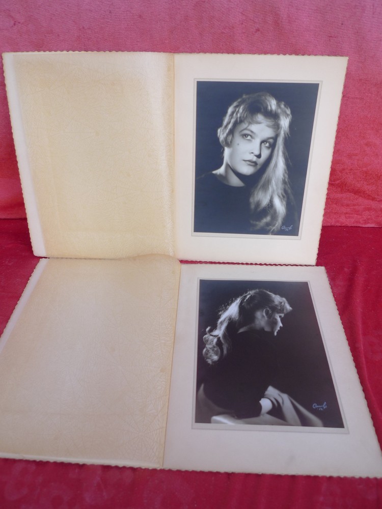 2 Beautiful, Old Portrait Photos __ Young Woman __ Signed: Bernle__50s _