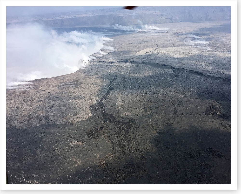 2018 Kilauea Volcano Cracking In Halema‘uma‘u Silver Halide Aerial Photo