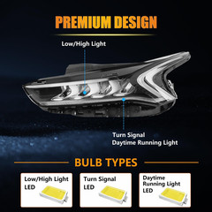 Full LED Headlight Assembly Compatible with 2021-2023 Ki-A K5 LX/LXS/EX (Not for