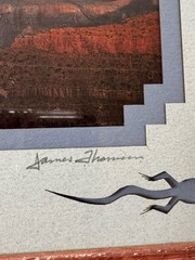 James Thomson Signed Framed Photograph Rainbow Grand Canyon Southwestern 9”x 11”