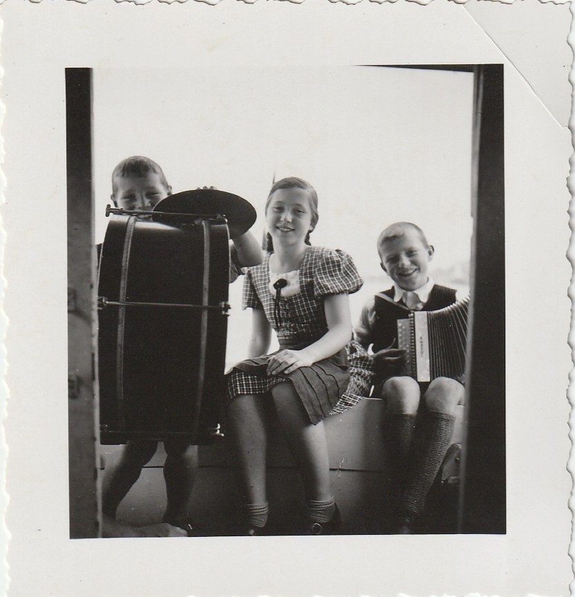 Vintage Photo Children with Musical Instruments Snapshot