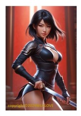 Beautiful Sensual Asian Girl Anime C on Quality semi-gloss Photo Paper 13″ x 19″