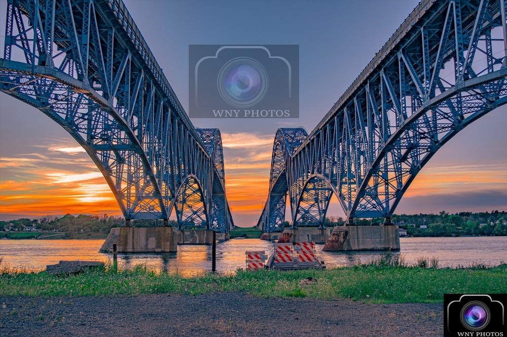 12×18 Photograph Print of Grand Island Bridge with Sunset *** FREE SHIPPING***