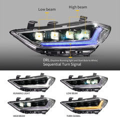 VLAND LED Headlights for 2017 2018 Hyundai Elantra, W/Start Blue to White DRL &