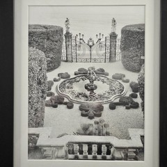 Framed B&W Photo Print Mansion Garden Luxury Real Estate Office 11.8×14.1″ READ⬇