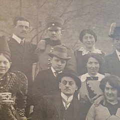 Photo Antique, Vintage, 1914, Group of People, Carnival?, Postcard Run, Excellent