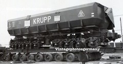 K8253 Foto 50er Jahre LKW Kaelble Schwertransport Krupp Waggon Eisenbahn LOK