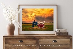 Farm Photography Print – Picture of Tractor Painted as Texas State Flag