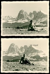 2x Alpe di Siusi 1957 – Tyrol Italy 1950s – Photo 10x7cm