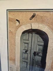 R.A. Rocz Photography Art Green Door With Distressed Faux Wood Frame