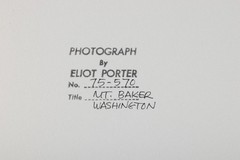 Eliot Porter Dye Transfer Photograph – Signed Mt Baker Washington