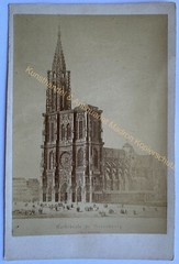 orig. KAB photo lithograph picture photograph around 1890 Cathedral Strasbourg