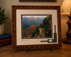 Signed Alain Briot Grand Canyon Framed Photograph w/ Stone & Turquoise Accent –