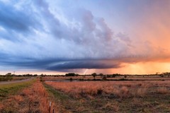 Storm Photography Print: Kansas Prairie Thunderstorm Lightning Stormy Sky Photo