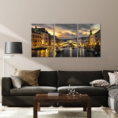 NutArtPic Venice Wall Art Canvas Italy Grand Canal Picture Venice Skyline Pri…