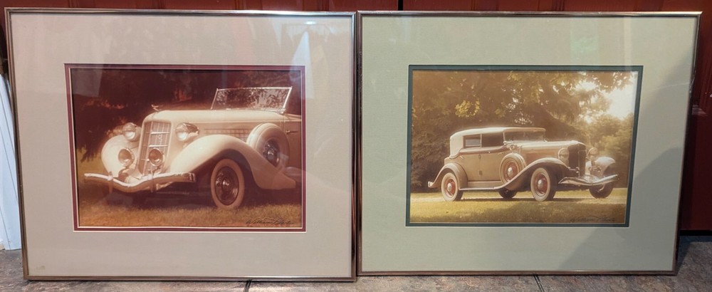 Pair of William D. Plante Art Photographs 1933 Auburn & 1935 Auburn