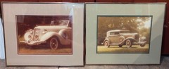 Pair of William D. Plante Art Photographs 1933 Auburn & 1935 Auburn