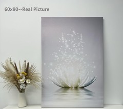 Lotus Floral Canvas Prints Art for Zen Office Wall Art Meditation Pictures Mo…