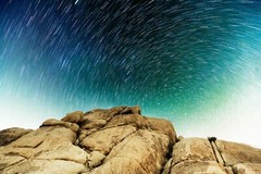 16×20″ Photo of Star Trails in Joshua Tree National Park Night Sky Framed 20×24″