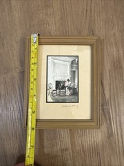 Wallace Nutting Interior Hand Colored Photo Woman Reads Book Near Fireplace