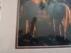 3 Wendy Shattil/Bob Rozinski Signed Gathering Of Horses Cowboy Matted Photos