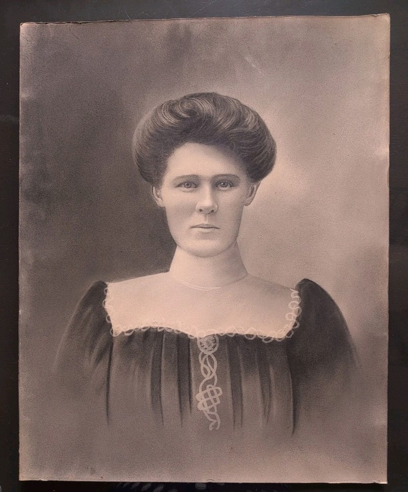 Antique Black and White Portrait of a Woman 20″ × 16″