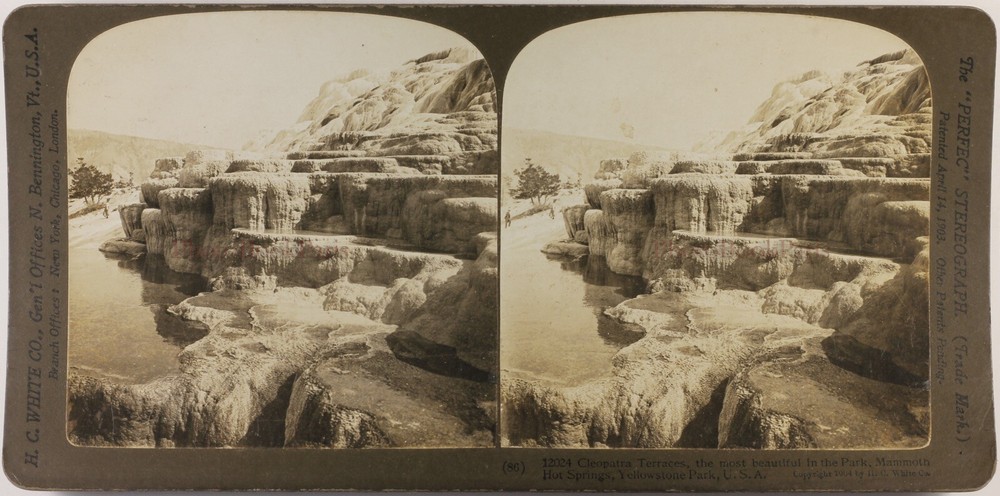 United States USA Cleopatra Terrace Mammoth Photo Stereo Vintage 1904