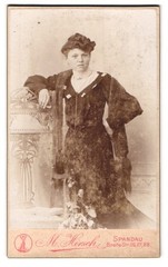 Photograph M. Hirsch, Spandau, Broad Street 26-28, young woman in extravagant