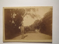 Mr Alfons Bunger? fertiliser? as a man with hat on the street – portrait / CDV