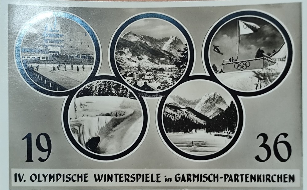 Postcard postcard Olympic Winter Games 1936 Garmisch Partenkirchen WW2 F20