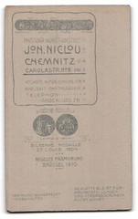Photograph Joh. Niclou, Chemnitz, Carolastraße 6, soldier with shooting line, Po