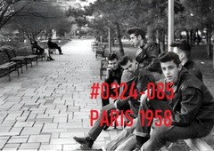 VINTAGE MALE PORTRAIT #0324-085- paris bikers 1958-free shipping in usa