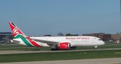 Kenya Airways Boeing 787-8 at London Heathrow Airport
