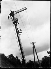 glass negative, GRÜNBACH, semaphore, trainlines, railways, by Eduard PEZDIKA,